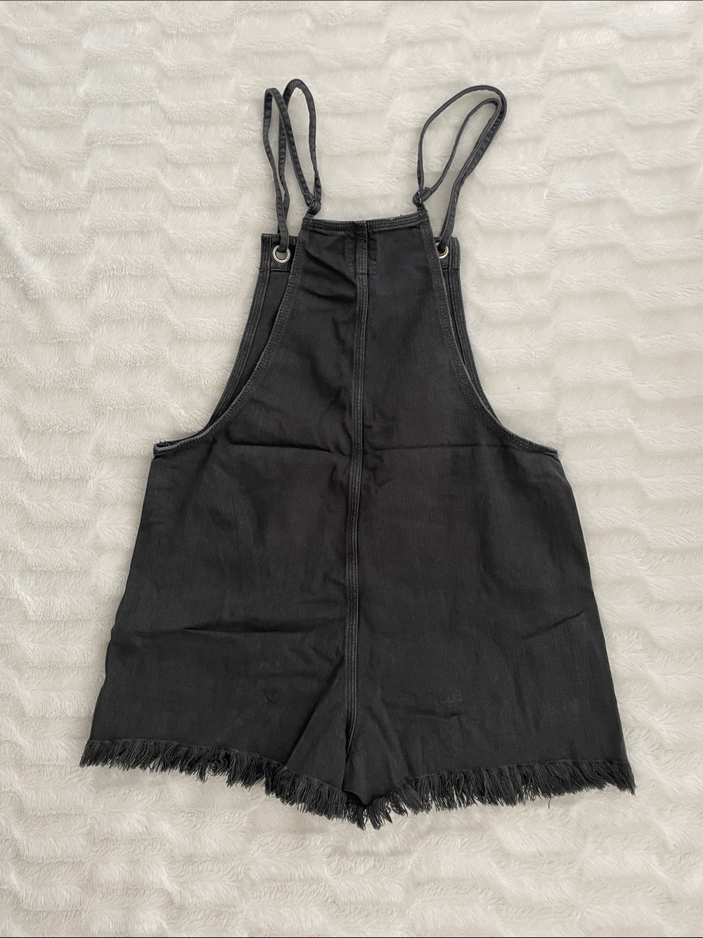 Aerie dark charcoal grey Denim overall shorts